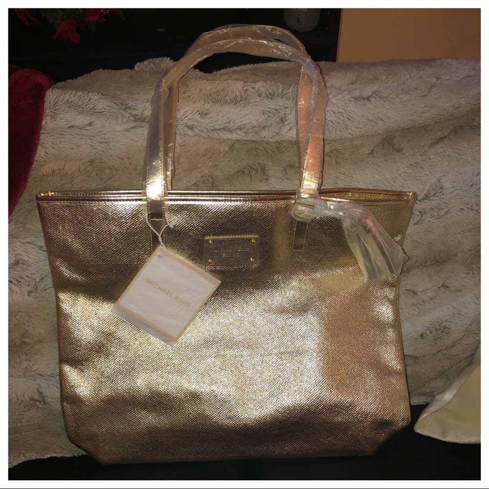 Gold Michael Kors Tote Bag